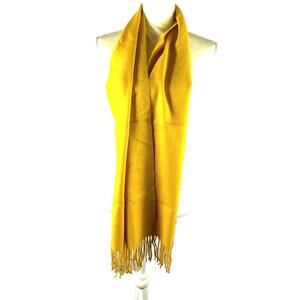 Partner Cashmere Feel Rectangle Long Scarf 36" X 12 Gold Fringe Pashmina